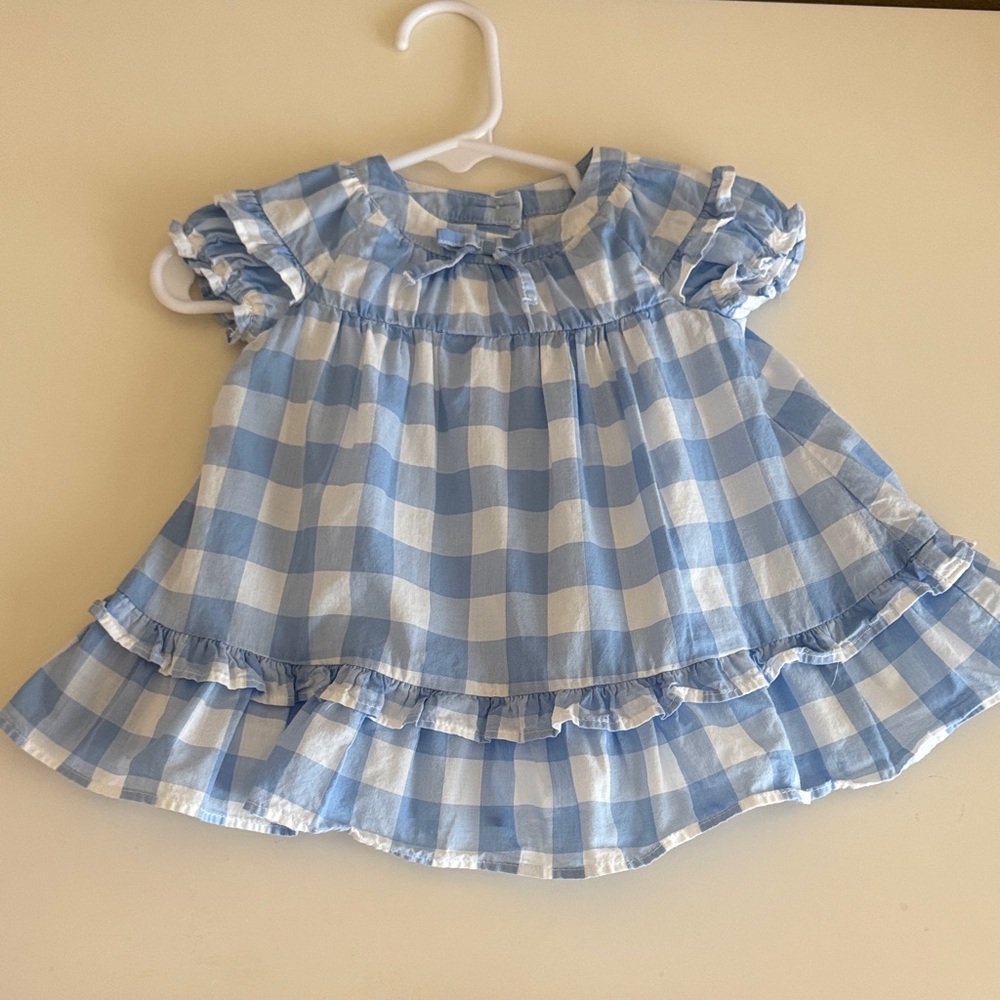 Janie and Jack Blue and White Checkered Dress